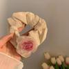 Elegant French Style Mesh Rose Hair Clip Women Headwear Vintage Floral Scrunchie Hairpin for Bride Wedding Party Favor for Guest