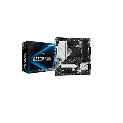 Asrock AMD Ryzen 5000-Serie (Sockel AM4) kompatibles Micro ATX-Motherboard mit B550-Chipsatz [Inländisches autorisiertes Vertriebsprodukt] B550M Pro4