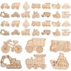 25PCS Unfinished Wood Truck Cutouts Crafts Truck Party Game Favors Vehicles DIY Tags for Home Party Decoration Craft