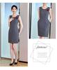 Women's Gray Summer Suit Set: Short-Sleeved Professional Attire for Hotel Front Desk or Jewelry Store