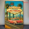Iron Metal Sign Welcome To Fabulous Las Vegas Durable and Easy To Hang Unique Design Suitable for Bedroom Kitchen Din