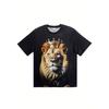 Heren Kroon Leeuw 3D Geprint T-shirt Casual Korte Mouw Ronde Hals Top Cool Gouden Koning Kroon Dier Grafisch T-shirt Luxe Streetwear Zomer Mode