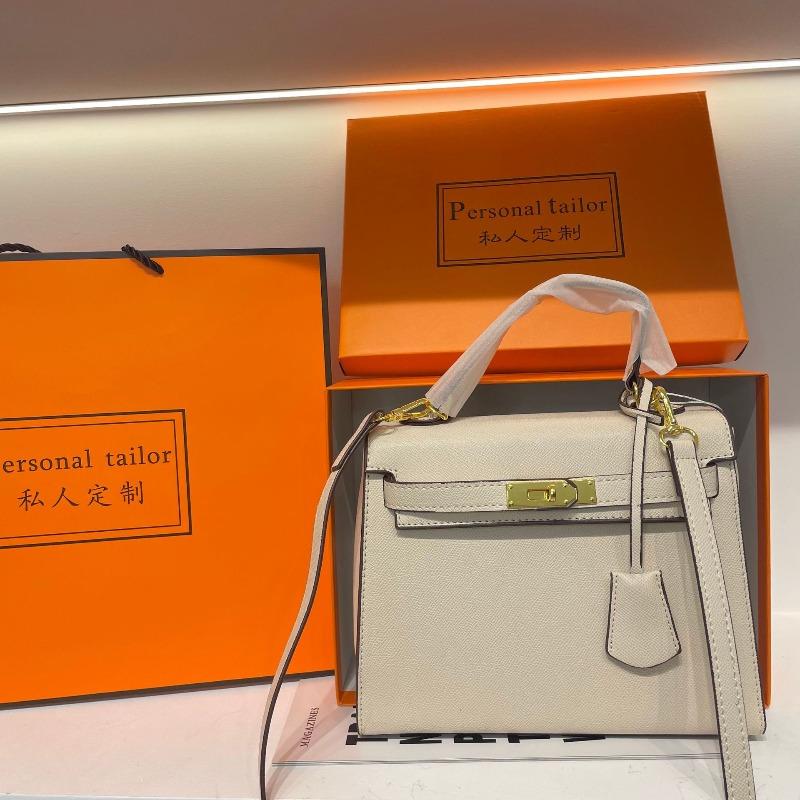 

Lychee pattern Kelly platinum bag fashion versatile messenger shoulder handbag elly gift box new product
