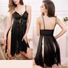 Sexy Lace Perspective Gauze Lingerie Pajamas Women Night Dress G-String Lady