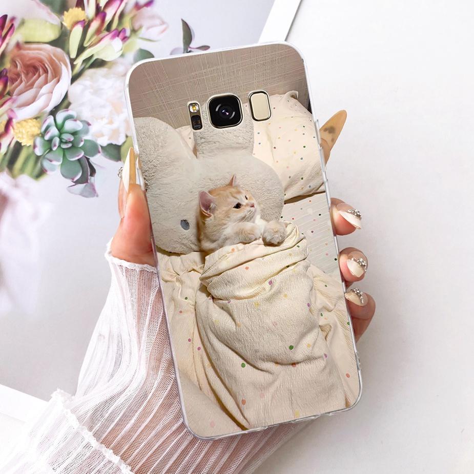 For Samsung Galaxy S8 Case SM-G950F Luxury Flowers Butterfly Painted Cover Soft Silicone Case For Samsung S8 Plus S8+ G955F Bags