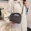 Korean Style Denim Crossbody Bag for Fashiable Wrinkled Stitching Shoulder bags Comfortable and Versatile Texture Storage Bags