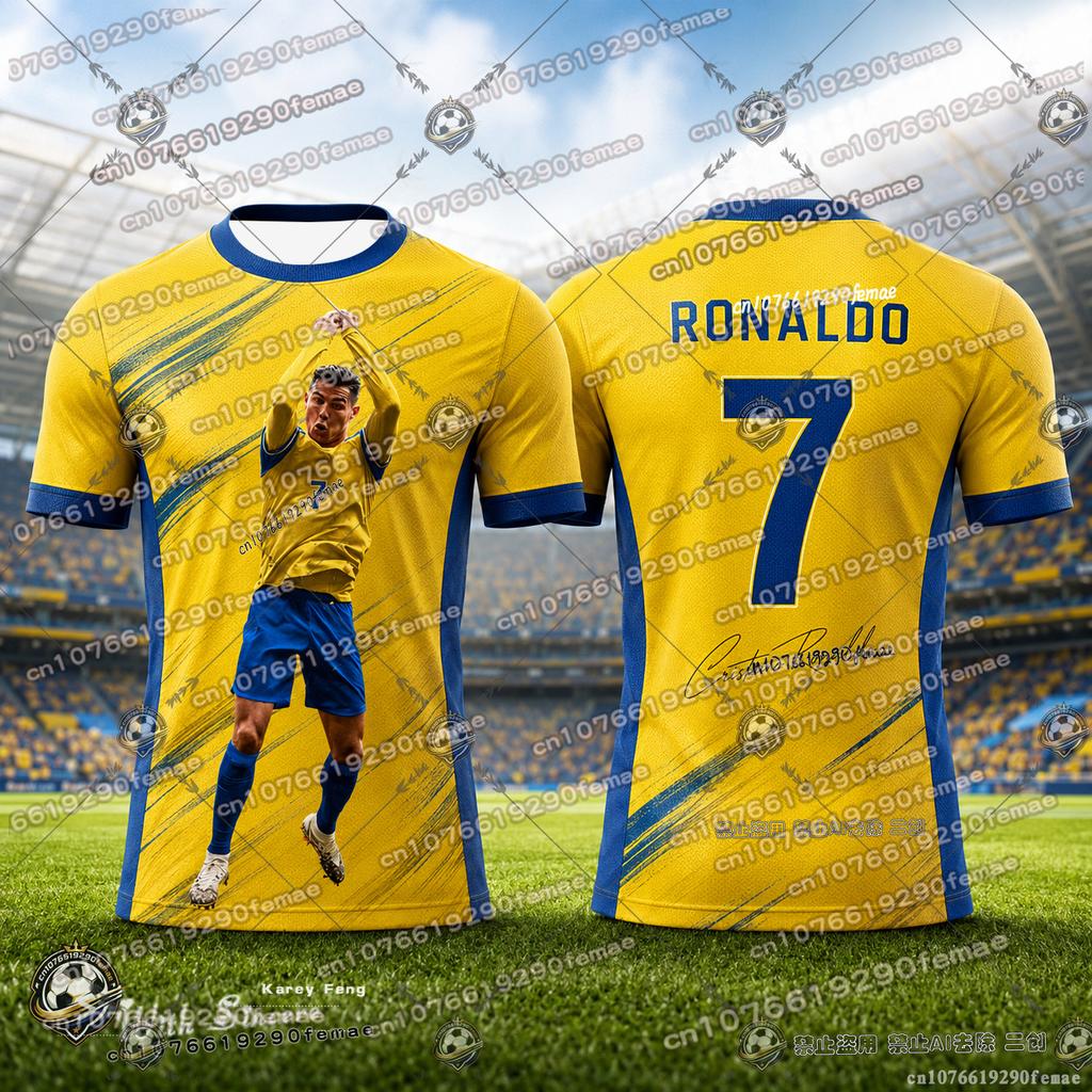 2026 Summer Hot Sale Ronaldo Commemorative Football Tee Casual Sports Breathable Quick Dry Shirt For Men And Women