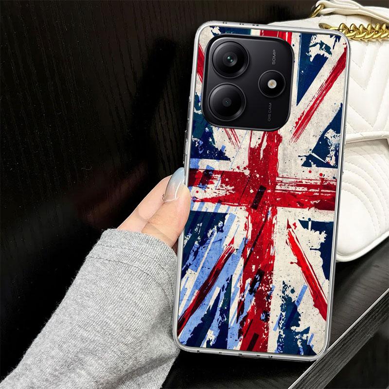 Union Jack England UK Flag Case for Xiaomi Redmi Note 14 13 12 11 Pro Plus Phone Cover 14S 12S 11S 11E 11T 10S 10 9S 9 Silicone