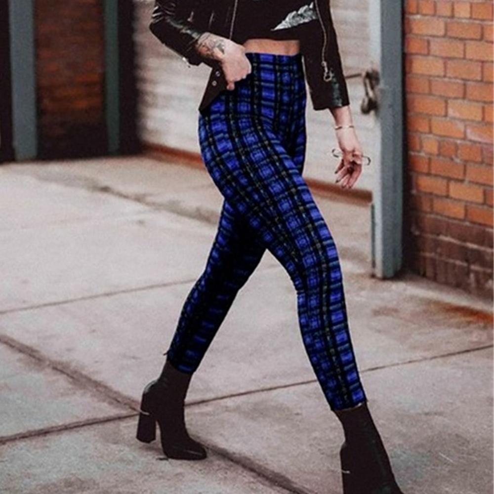 Buy Women Plaid Check Pencil Pants 