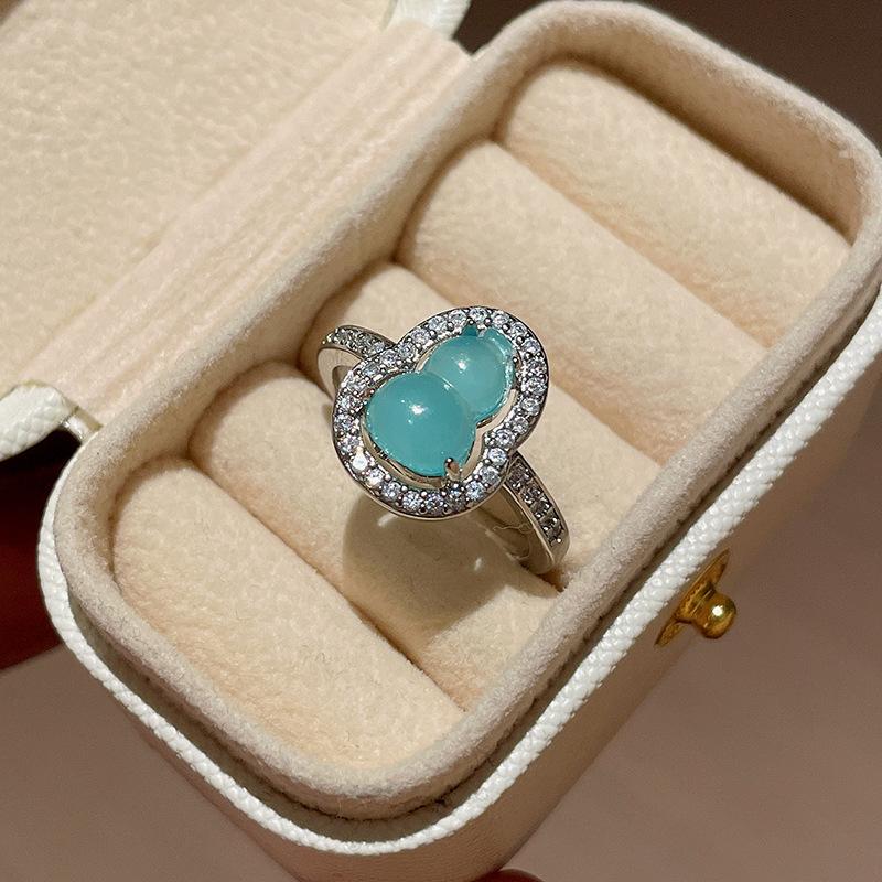 

Новое кольцо с открытым концом в китайском стиле с цирконом в форме тыквы, кольцо с темпераментом в тренде в китайском стиле, ювелирные изделия класса люкс высокого класса