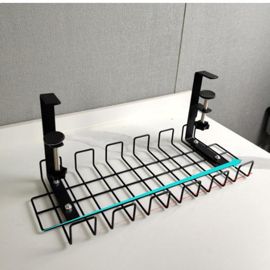 Under-Desk Cable Organizer Efficient Cable Management with Bracket And Hooks Drill-Free Clip-On Installation Home Desktop Accessory