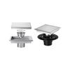 Square Bathroom Water Outlet in Grade 304 Steel, Shower Fixture for Directing Water toward the Drain Line Opening Area