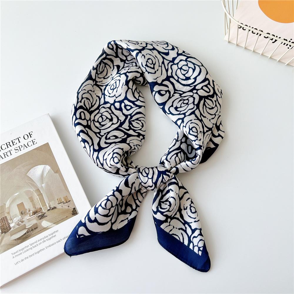 

Модный декоративный шарф, повязка для волос, резинка для волос 70, маленький квадратный шарф, шелковый шарф, женский весенне-осенний универсальный маленький шарф, профессиональный шарф 70*70cm