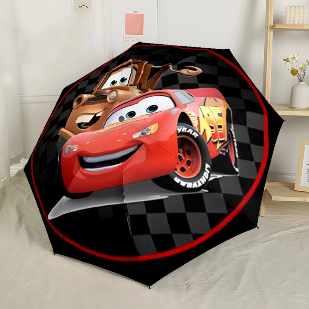 Lightning Mcqueen Renngeist Tragbarer Automatischer Regenschirm Kompakt 8-Rippen Leicht Leicht Ganzjahres-Reise-Outdoor-Zubehör