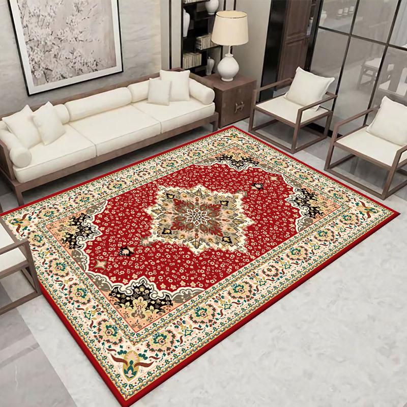 Bohemian Ethnic Crystal Velvet Rug for Living Room, Bedroom, or Cloakroom - Retro Style