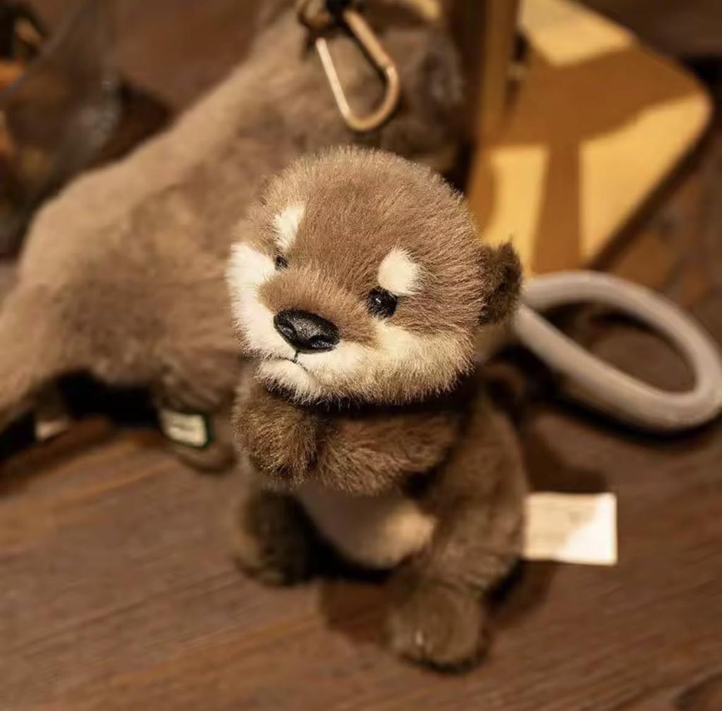 Cute and Funny Otter Plush Toy with Strap, Perfect for Girls, Elementary School Students, and Children. A Great Birthday Gift.