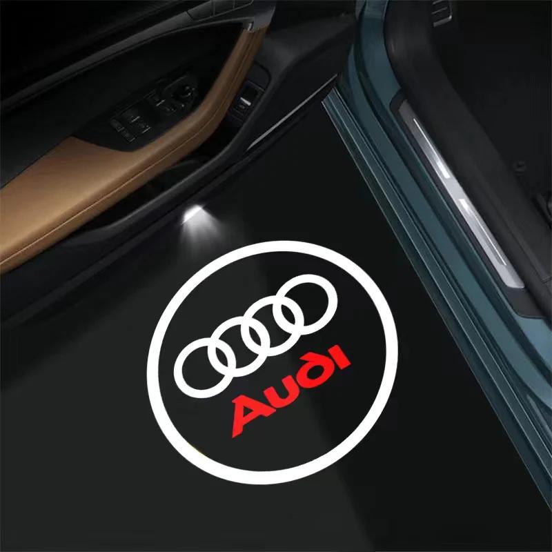 For Audi S S3 2PCS Led Car Door logo Welcome Light For Audi A4 B5 B6 B7 B8 B9 A1 A3 8V 8P 8L A6 C7 A5 A7 A8 Q3 Q5 Q7 TT S3 S6 Sline Quattro