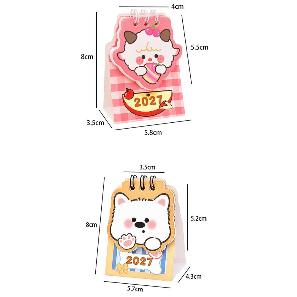 Mini Coil Calendar Sheep/Dog Planner Calendar Cartoon Memo Calendar Home Office