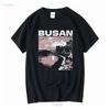 T-shirt Busan Teint au Pigment Noir Vintage Corée Streetwear Coréen Merch Kpop Sud manches longues ou courtes vintage Lavé