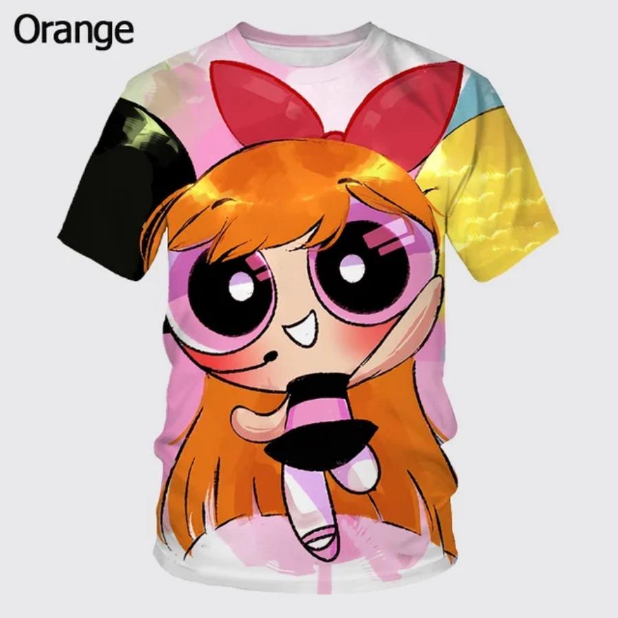 New Men Women 3D Print Cartoon the P-Powerpuff Girls Casual T Shirt Children's Cool Fashion Unisex Summer Short Sleeve Tees
