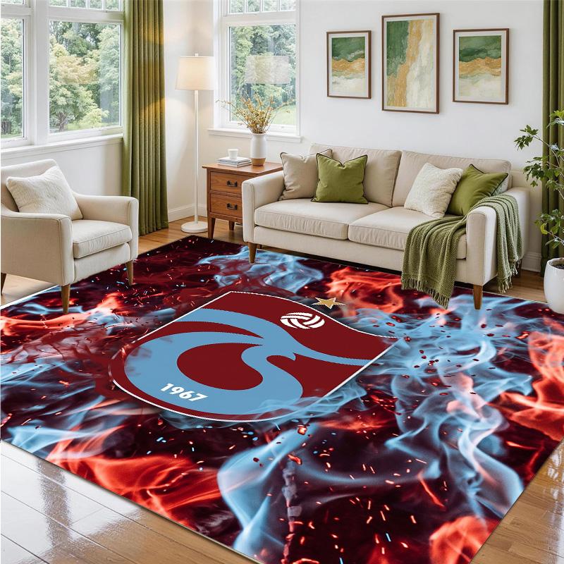 Trabzonspor FC Design Crystal Velvet Rug Soft Decorative Mat for Bedroom Entrance