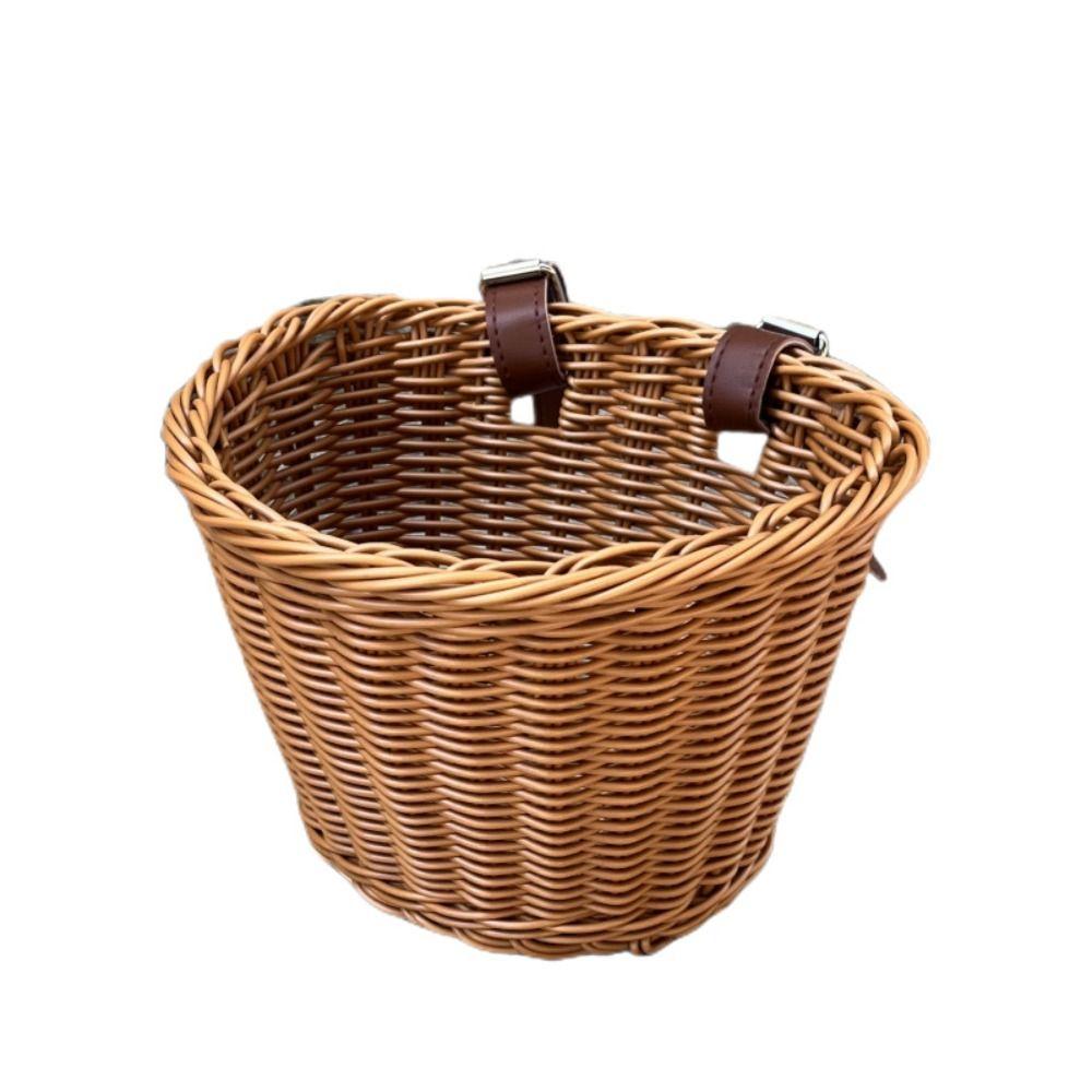 Retro Woven Front Handle Carrier 7 Styles Children's Bicycle Scooter Basket Front Riding Basket