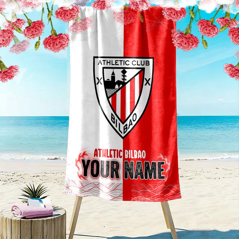 Custom Athletic Bilbao Print Beach Towel, Large Soft Quick Dry Towel for Beach Camping Swimming