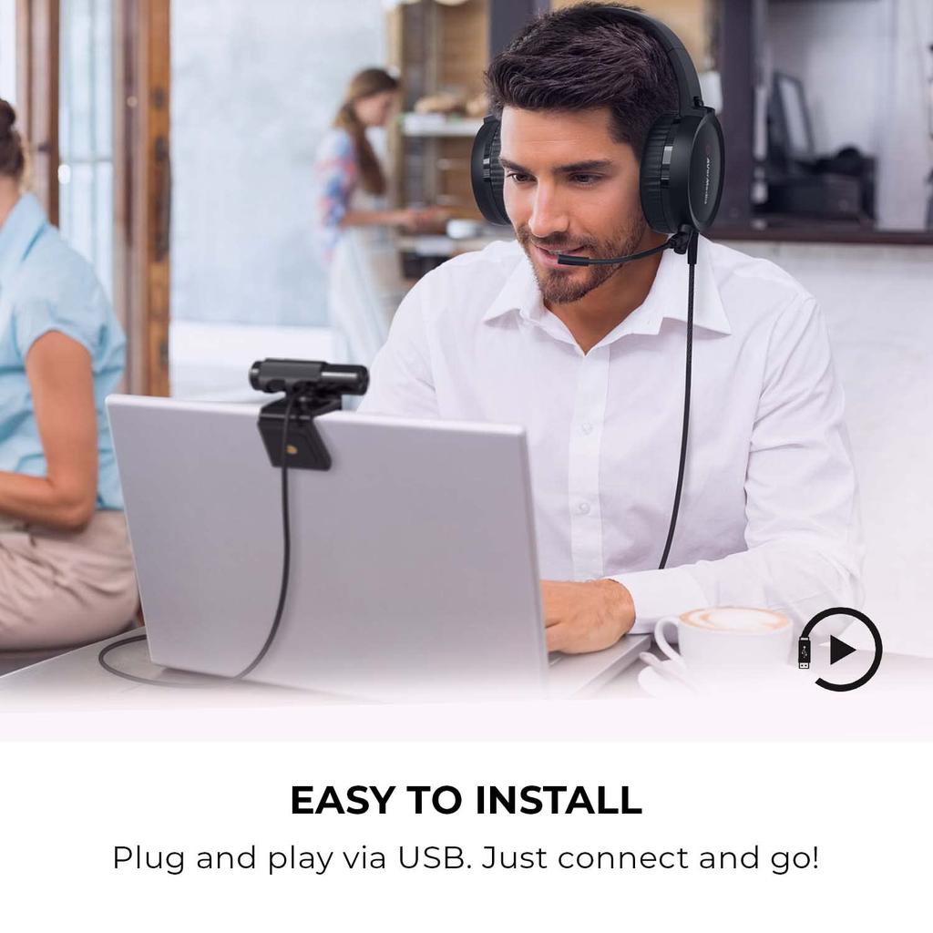 Zestaw słuchawkowy AVerMedia Video Conference KIT 317 USB z kamerą internetową Full HD do wideokonferencji Gwarancja japońskiego producenta BO317 CM1241 + (język angielski