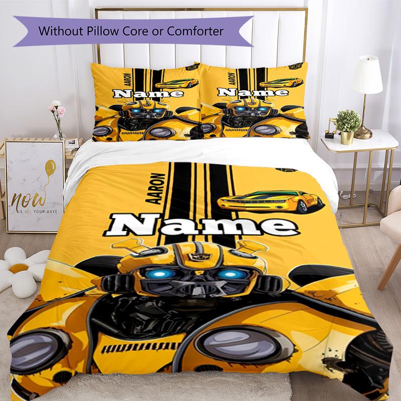 Transformers Fans (14) Customize your name Bedding Set Breathable Duvet Cover with Pillowcases Home Decoration Birthday Gift