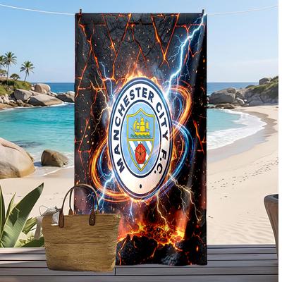 Πετσέτα Παραλίας Manchester City Με Σχέδιο Γρήγορου Στεγνώματος Μαλακή Πετσέτα Φορητό Μεγάλο Ορθογώνιο Κάλυμμα Παραλίας για Ταξίδι Πισίνα