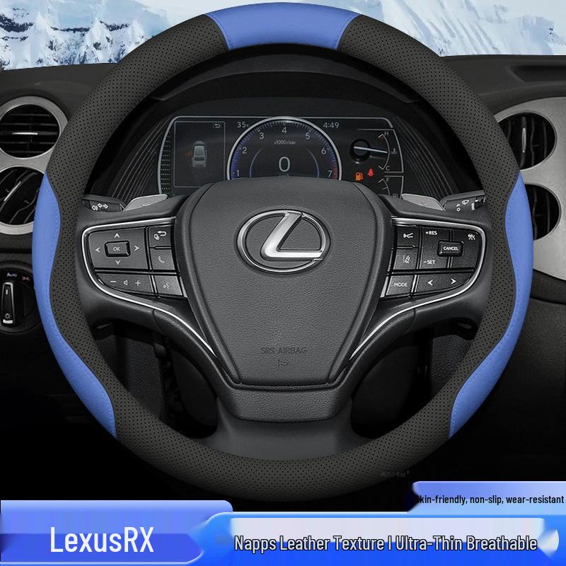 Fits 2016-2025 Lexus RX Genuine Leather Steering Wheel Cover for 300/350h/500h