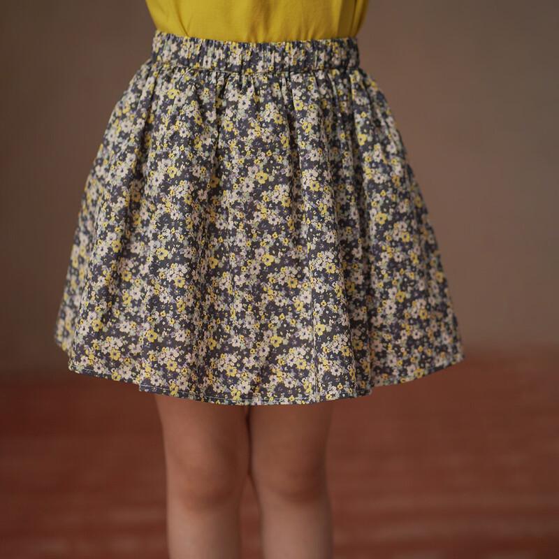Hacikis Girls  Floral A-Line Cotton Skirt