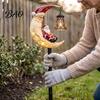 Festive Resin Santa Lights Moon Garden Stake Light, Solar Powered Claus Lamp Outdoor Decoration with Stake, Holiday Decorative Light for Yard