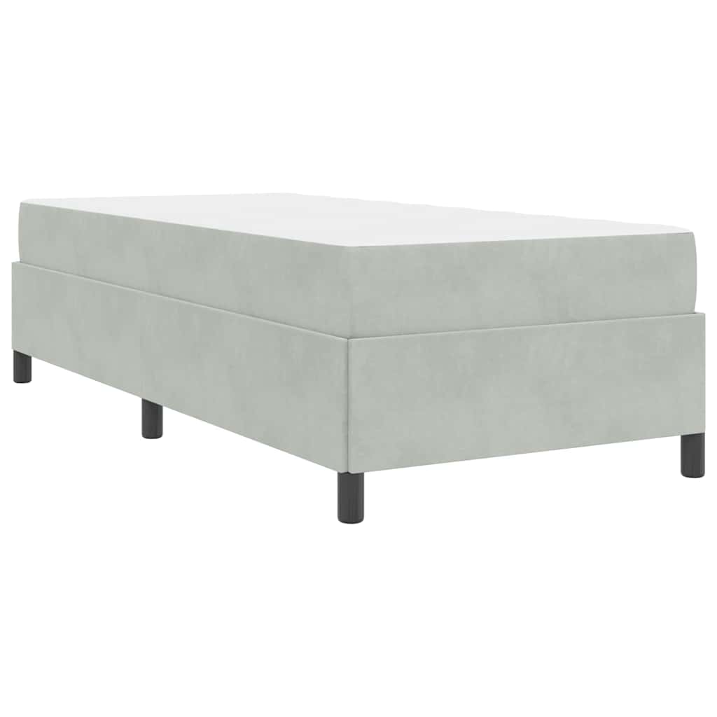 Bed Frame with Mattress Light Grey 90 x 200 cm Fabric