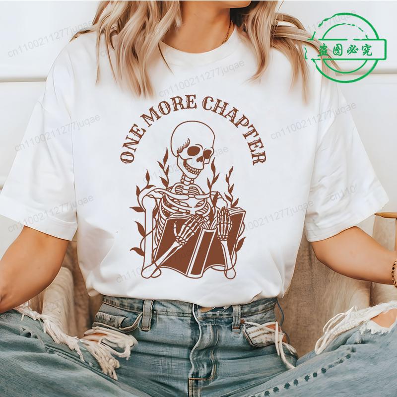 One More Chapter Prints Mans Women Tee Clothing Book Lover Tops Creativity All-math Short Sleeve Skull Fashion Casual T-Shirt