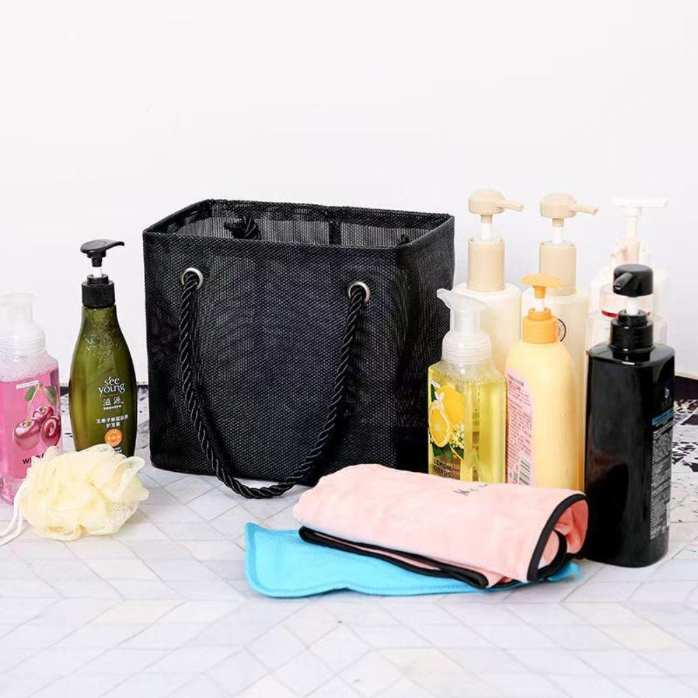 Portable Toiletry Bag Makeup Case Mesh Toiletry Bags Gifts Women's Travel Storage Basket