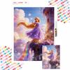 5D Diamond Painting Kit Rapunzel Tower Home Decor, Perfect Holiday Gift, Magical Rainbow Sparkle & Butterflies (129 Characters)