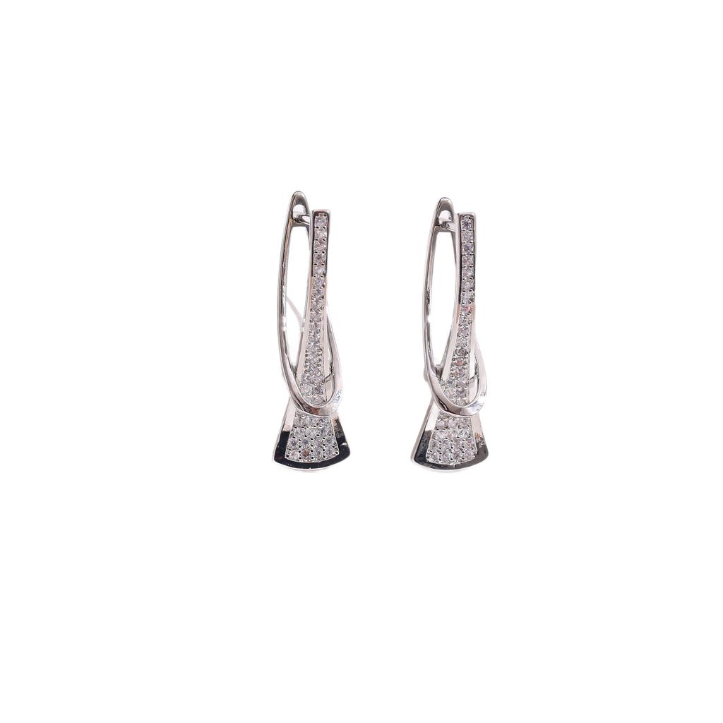 Luxury Zircon Stud Earrings For Women Minimalist Versatile Fashionable Personalized Jewelry