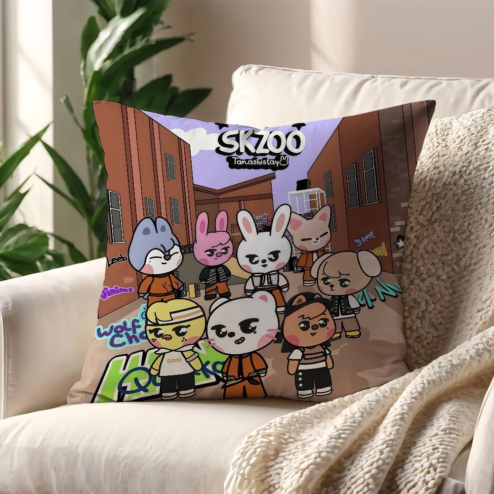 Kpop S-Skz-oo-S Cartoon cushion cover For Pillow Sofa Printing Decoration Room Home Office Coffee Shop Car Nordic Simplicity