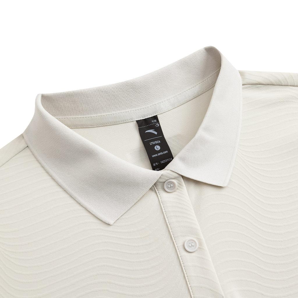 Anta Comfortable Short Sleeve Polo Shirt Women Tops Digital-Mist-Gray 162537114-1