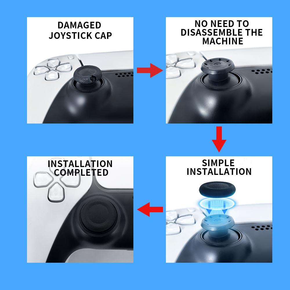 Replacement Cap Thumbsticks For PS5 PS4 Controller Silicone Non-slipAnalog Thumb Sticks Joystick Caps Repair Parts Accessorise