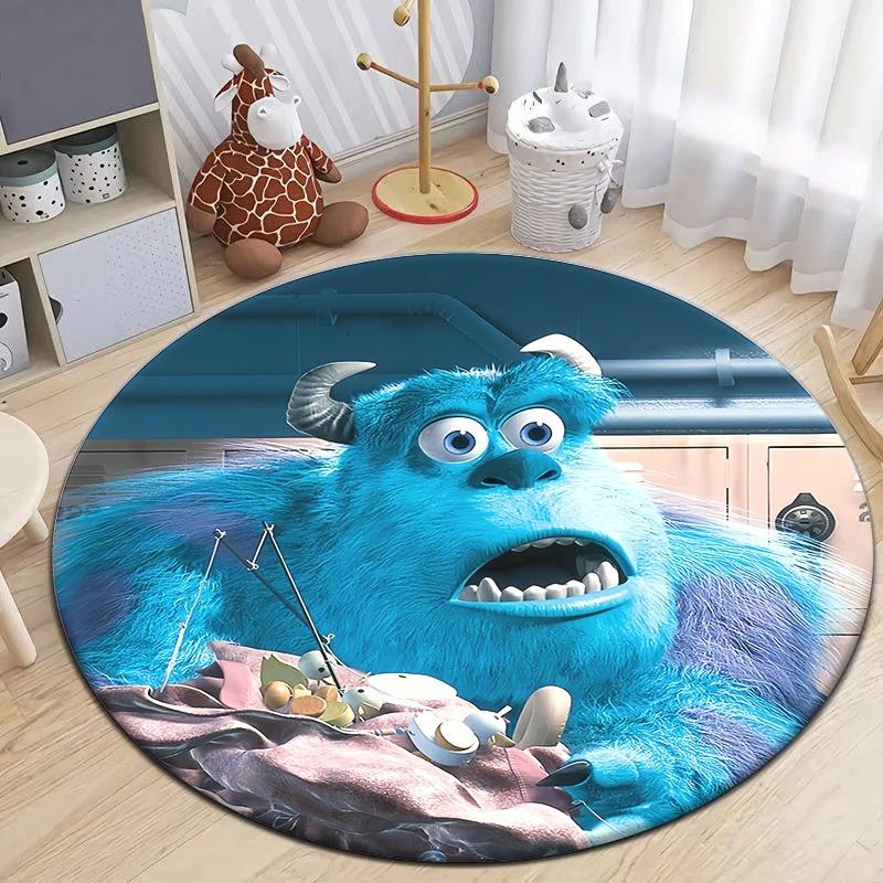  Disney Sullivan Monsters Inc Door Mat Cute Cartoon HD Printed Round Carpet Bedroom Balcony Sofa Entrance Home Decor Rug