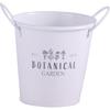 Bestco Pot Round M White with Accessory Case, Plastic Cup, Drainage Hole, Tin NE-742 Botanical Garden