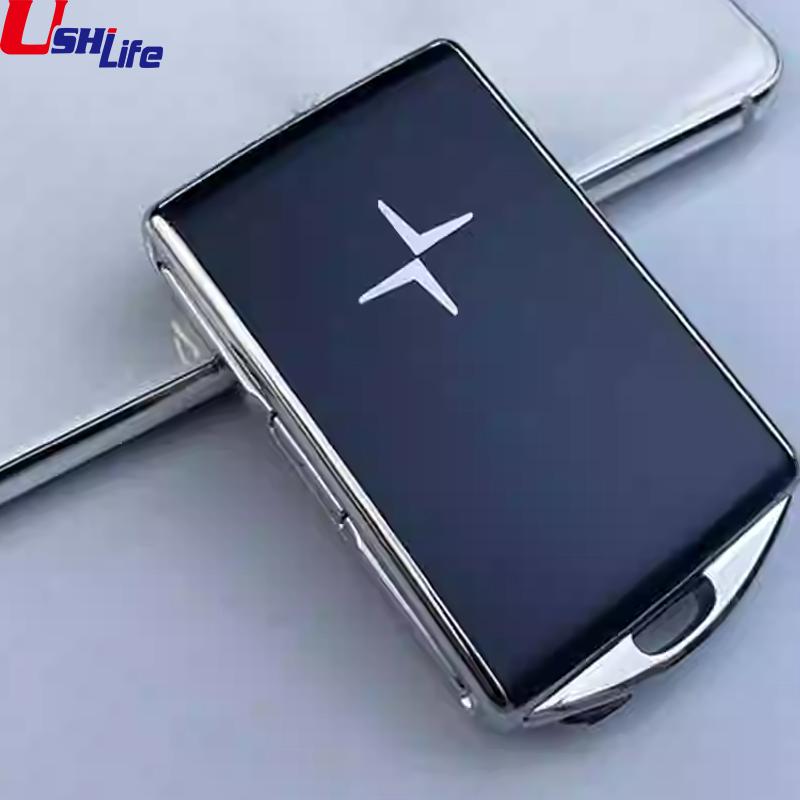 

for Volvo S60 S90 XC40 XC60 XC90 V60 V90 Polestar 1 Polestar 2 Fashion Leather Alloy Car Key Case Fashion Key Modification Shell сірий колір