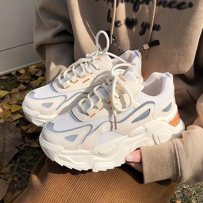 Dad Shoes Women's Ins Trendy Spring and Autumn New Platform Casual Sneaker Female Student All-Matching White Shoes