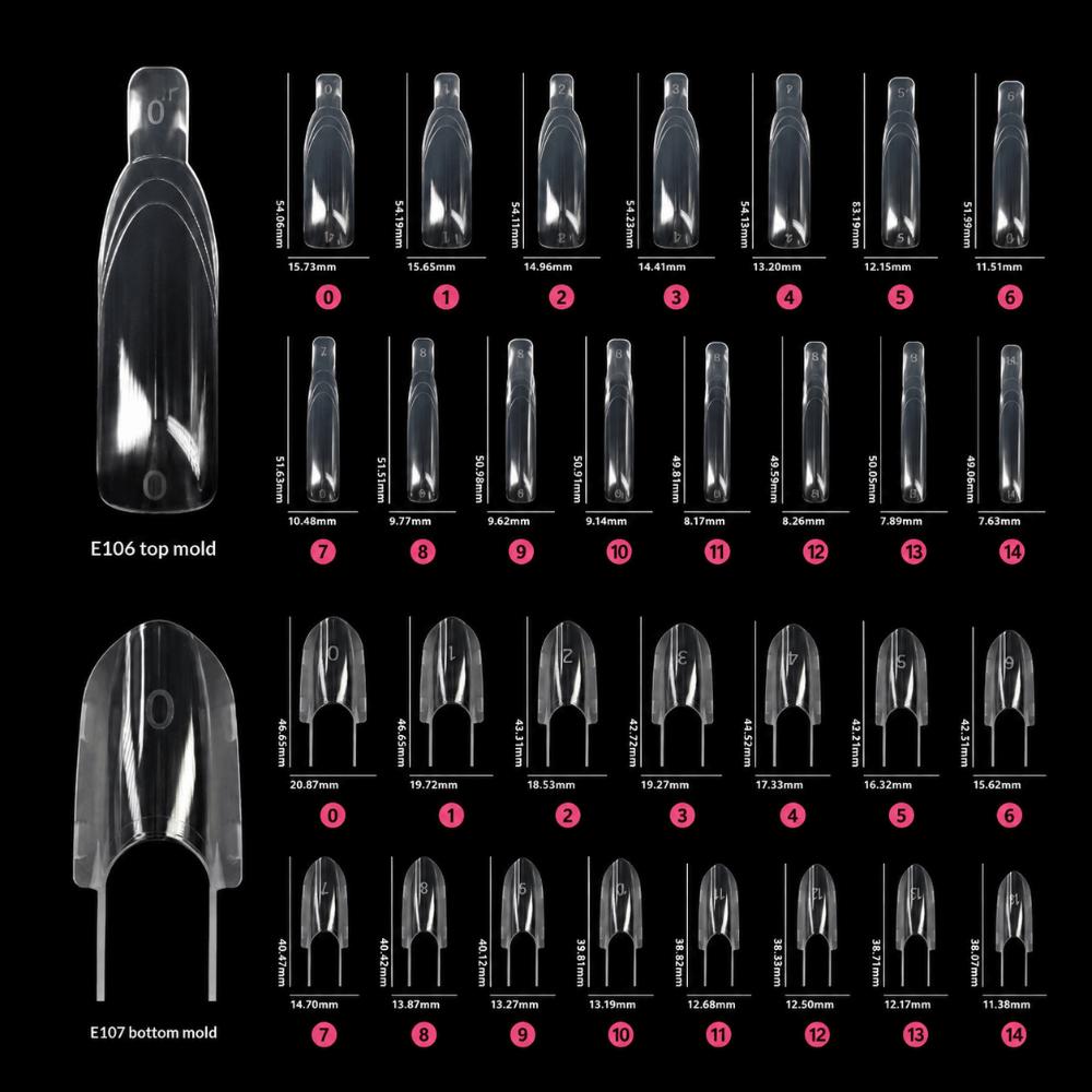 Reusable Nail Forms Top & Bottom Dual Nail Molds New Sandwich Nail Forms  Nail Art Salon