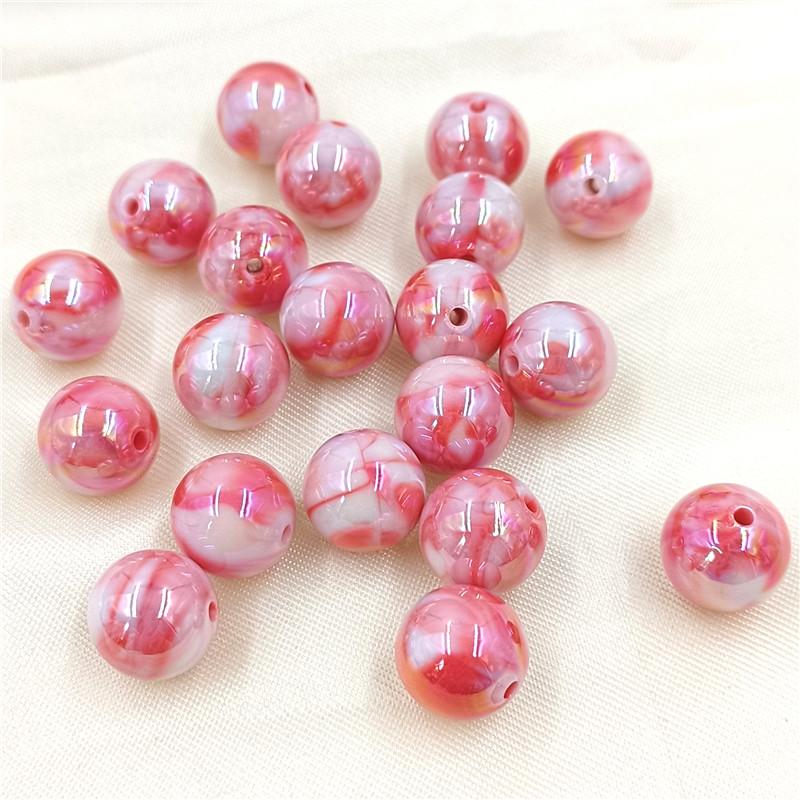 Hochwertige Kreative Milchbonbons 10 Stück Acryl UV Zweifarbig Perlenmaterialien Mode Dazzle Runde Perlen Schmuckzubehör DIY Armband Halskette