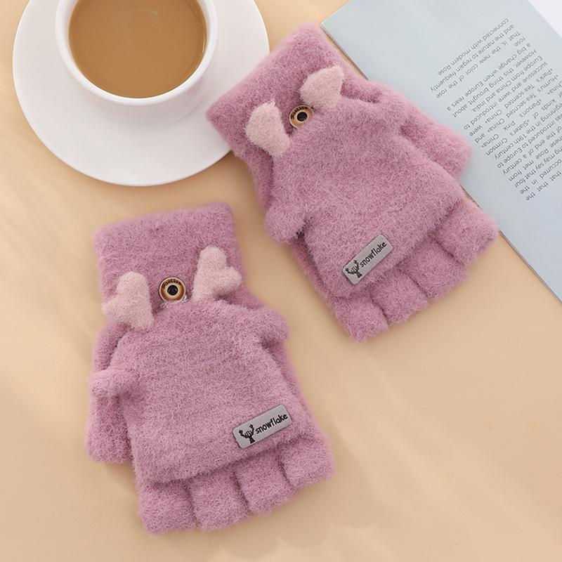 Wholesale Winter Thermal Outdoor Knitted Adult Girls Magic Gloves фиолетовый
