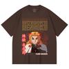 230 Gsm 100% Cotton Demon Slayer V117 Rengoku Print Unisex Heavy Cotton T Shirt