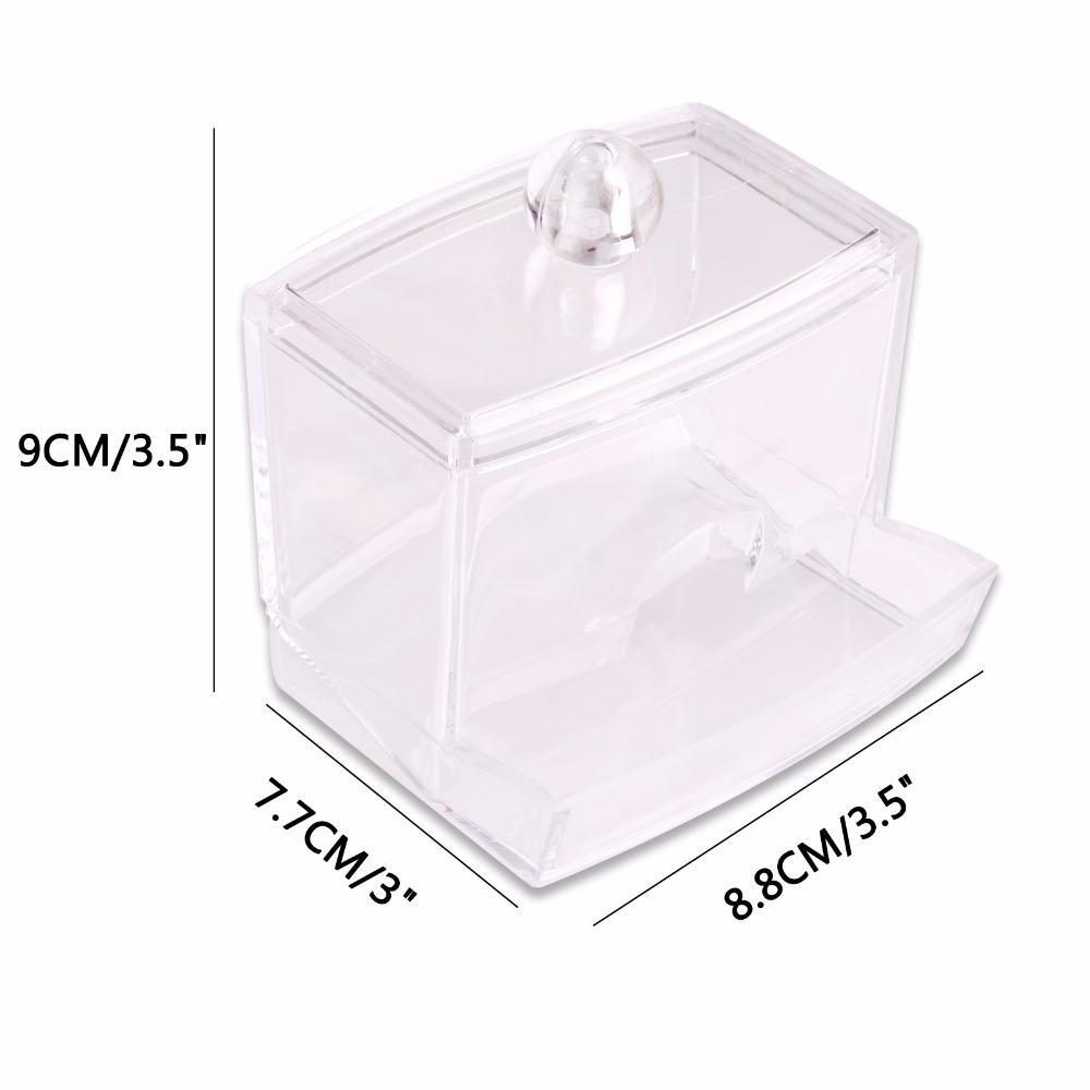 Q-tip Clear Acrylic Cotton Swab Storage Holder Box Cosmetic Makeup Case 8*7*9CM MIT